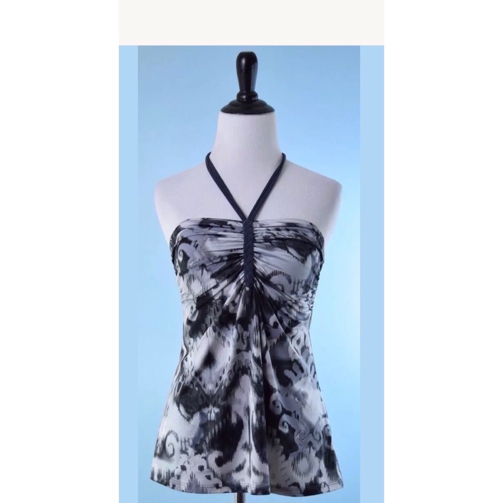 Elegant Black and White Halter Top